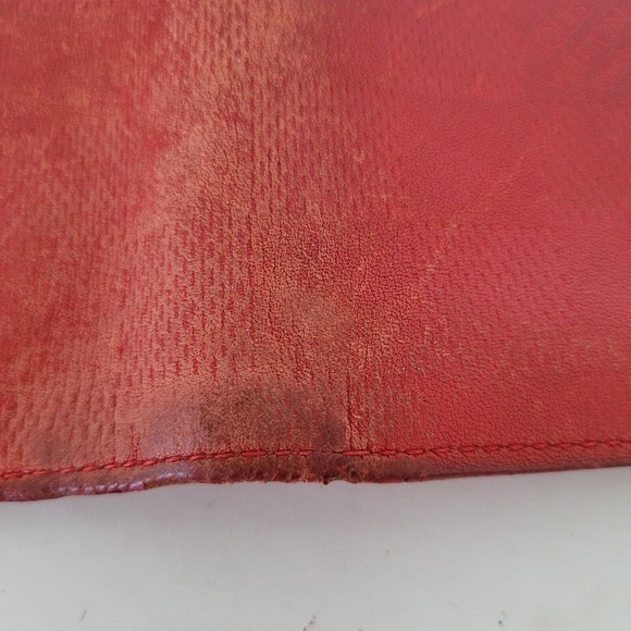 Authentic Louis Vuitton Red Damier Infini Soft Leather Brazza Bifold Wallet Long - Picture 12 of 13